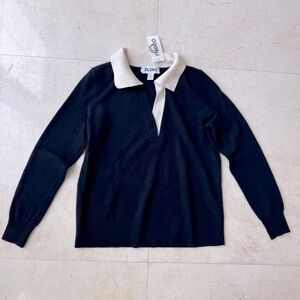 Filoro Cashmere 2 PLY Sweater blue and white size S